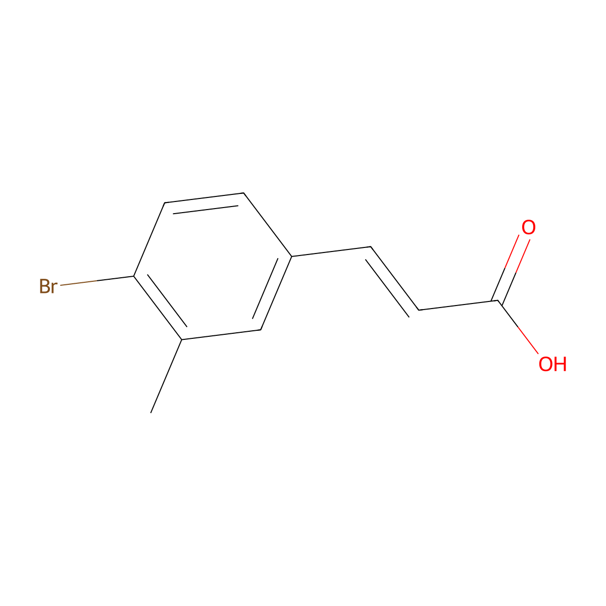 (2E)-3-(4-bromo-3-methylphenyl)prop-2-enoic acid molecular structure, CAS 222028-65-1