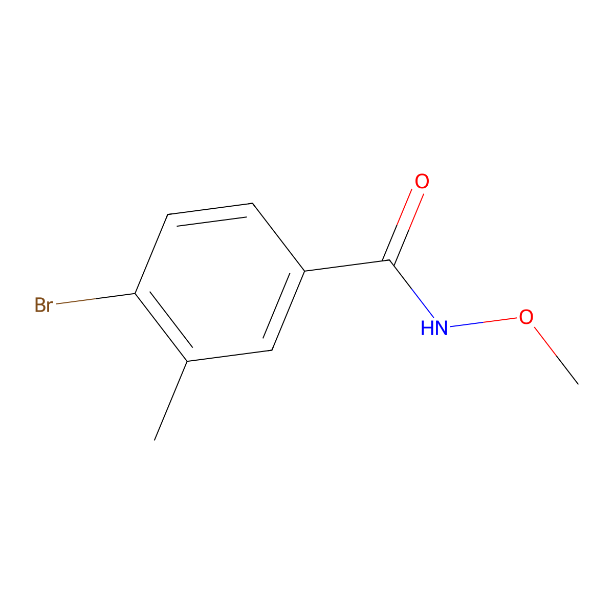 4-bromo-N-methoxy-3-methylbenzamide molecular structure, CAS 222028-91-3