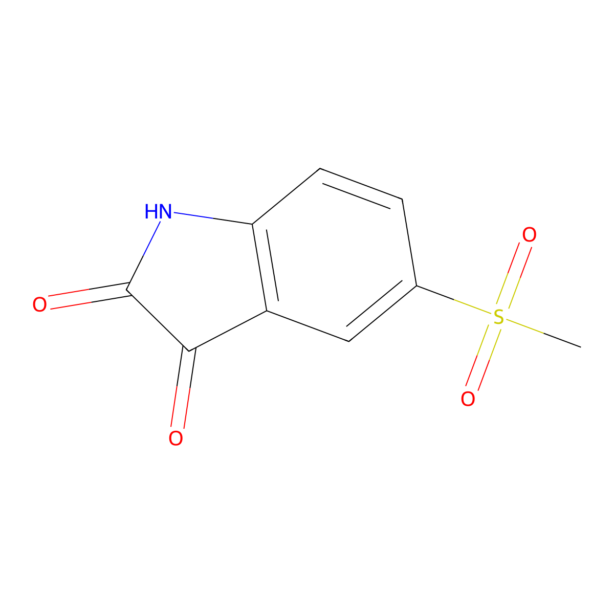 5-(Methylsulfonyl)indoline-2,3-dione molecular structure, CAS 222036-53-5