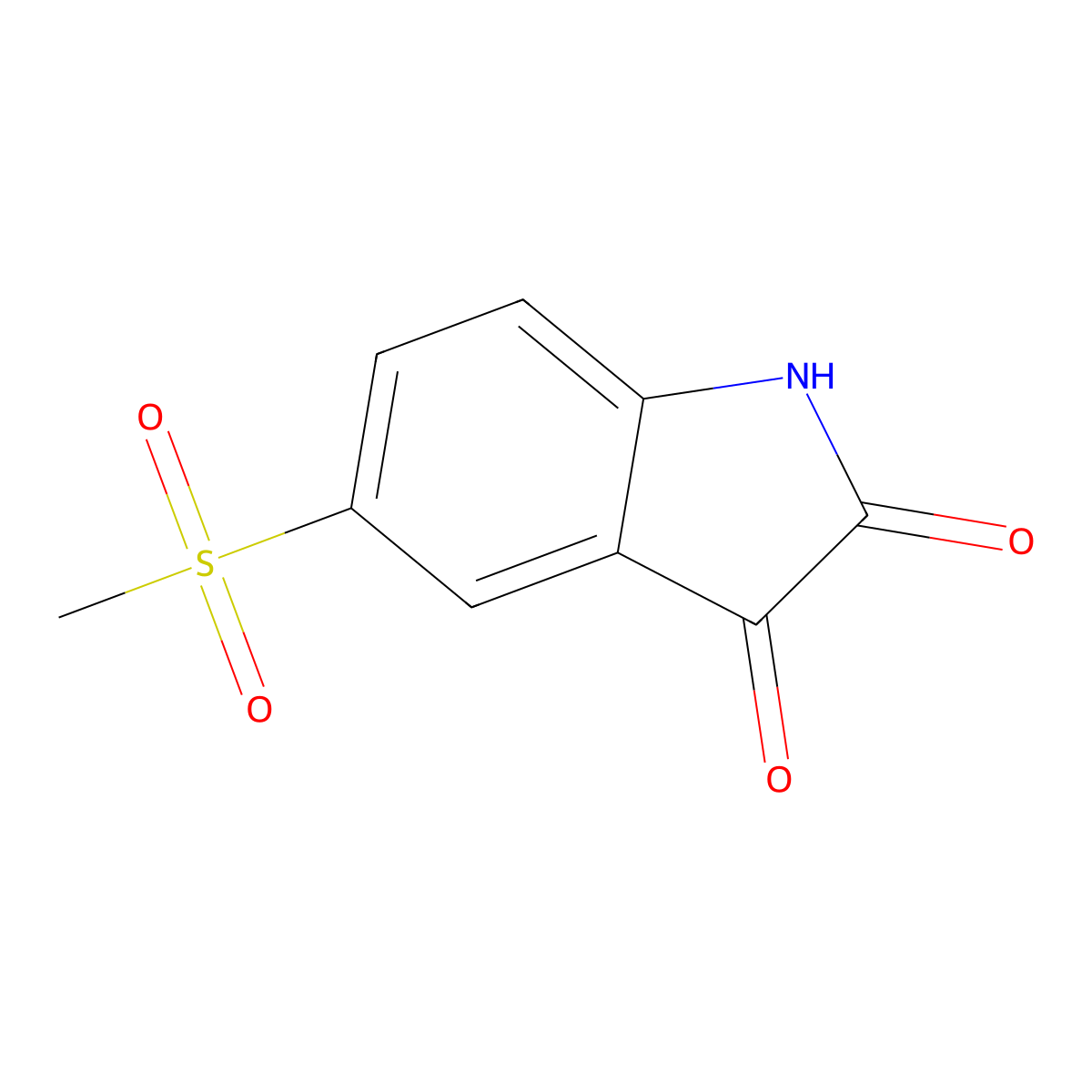 5-(Methylsulfonyl)indoline-2,3-dione molecular structure, CAS 222036-53-5