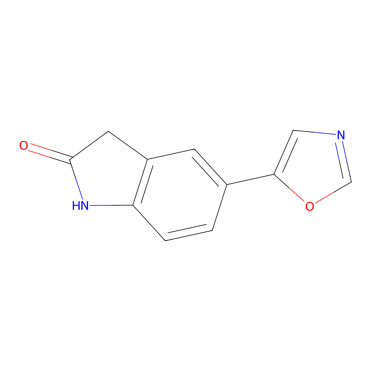 5-(Oxazol-5-yl)-1,3-dihydroindol-2-one molecular structure, CAS 222036-57-9