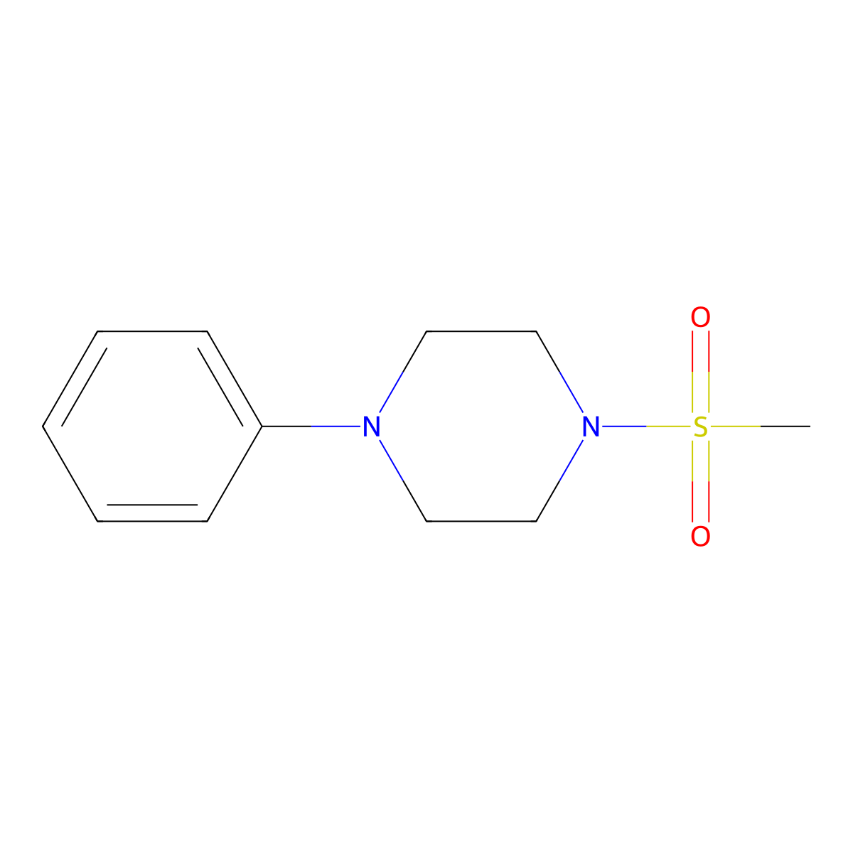 1-Methylsulfonyl-4-phenylpiperazine molecular structure, CAS 222038-81-5