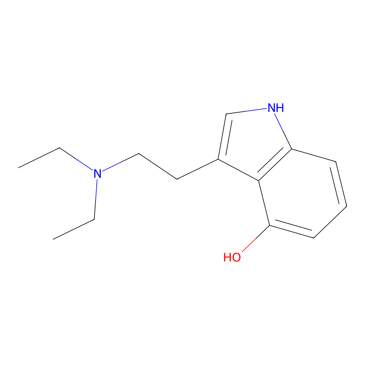 4-Hydroxy-N,N-diethyltryptamine molecular structure, CAS 22204-89-3