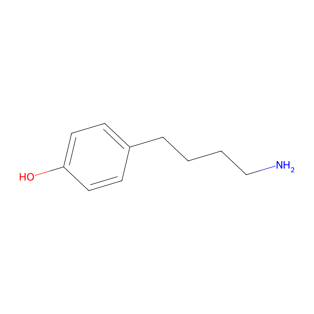 4-(4-Aminobutyl)phenol molecular structure, CAS 22205-09-0