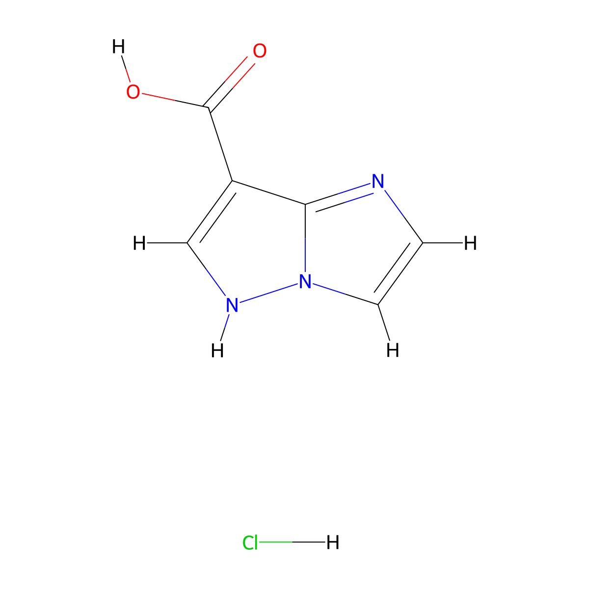 1H-pyrazolo(1,5-a)imidazole-7-carboxylic acid hydrochloride molecular structure, CAS 222055-81-4