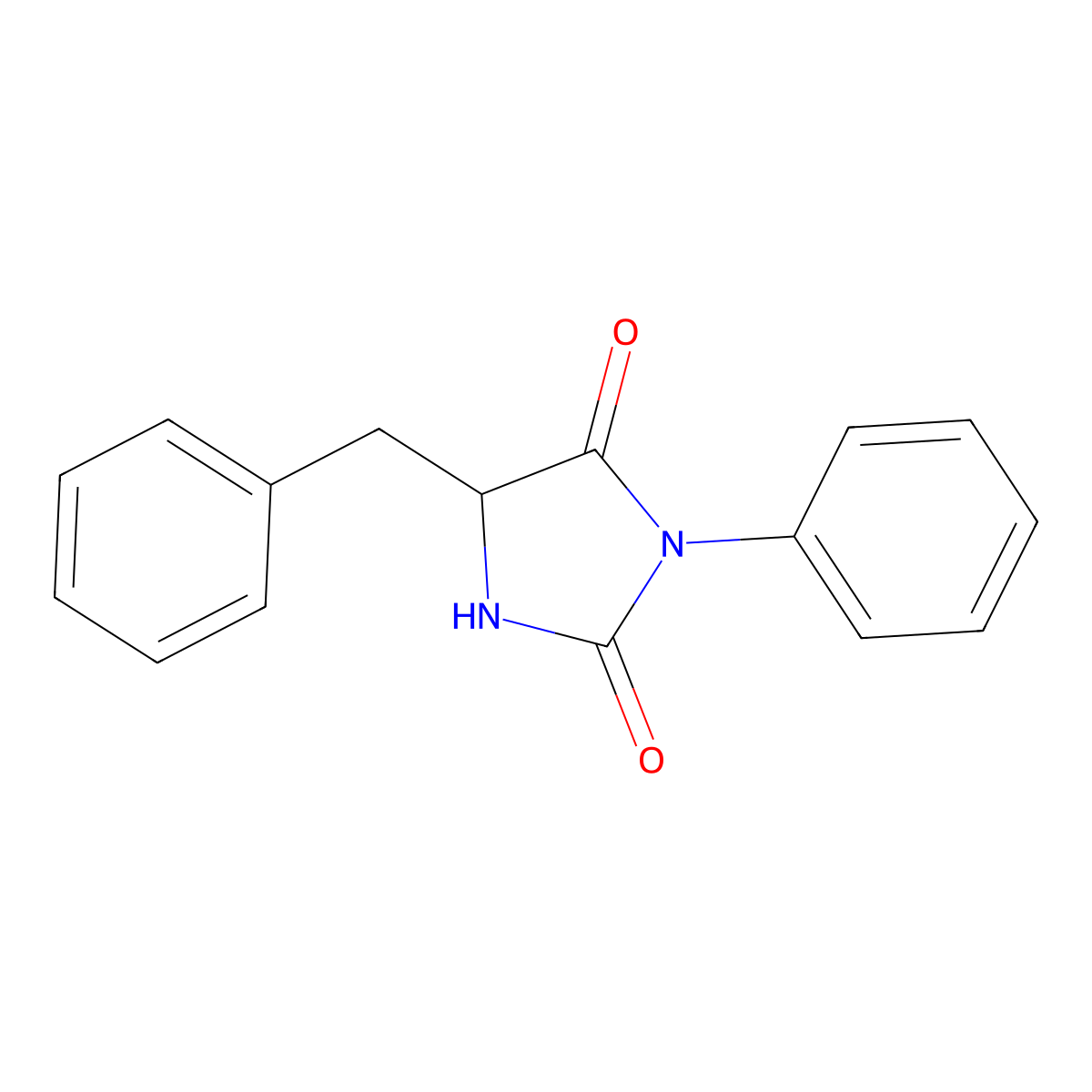 5-Benzyl-3-phenylimidazolidine-2,4-dione molecular structure, CAS 2221-08-1