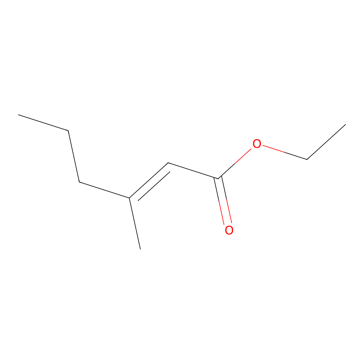 Ethyl 3-methyl-2-hexenoate molecular structure, CAS 22210-21-5