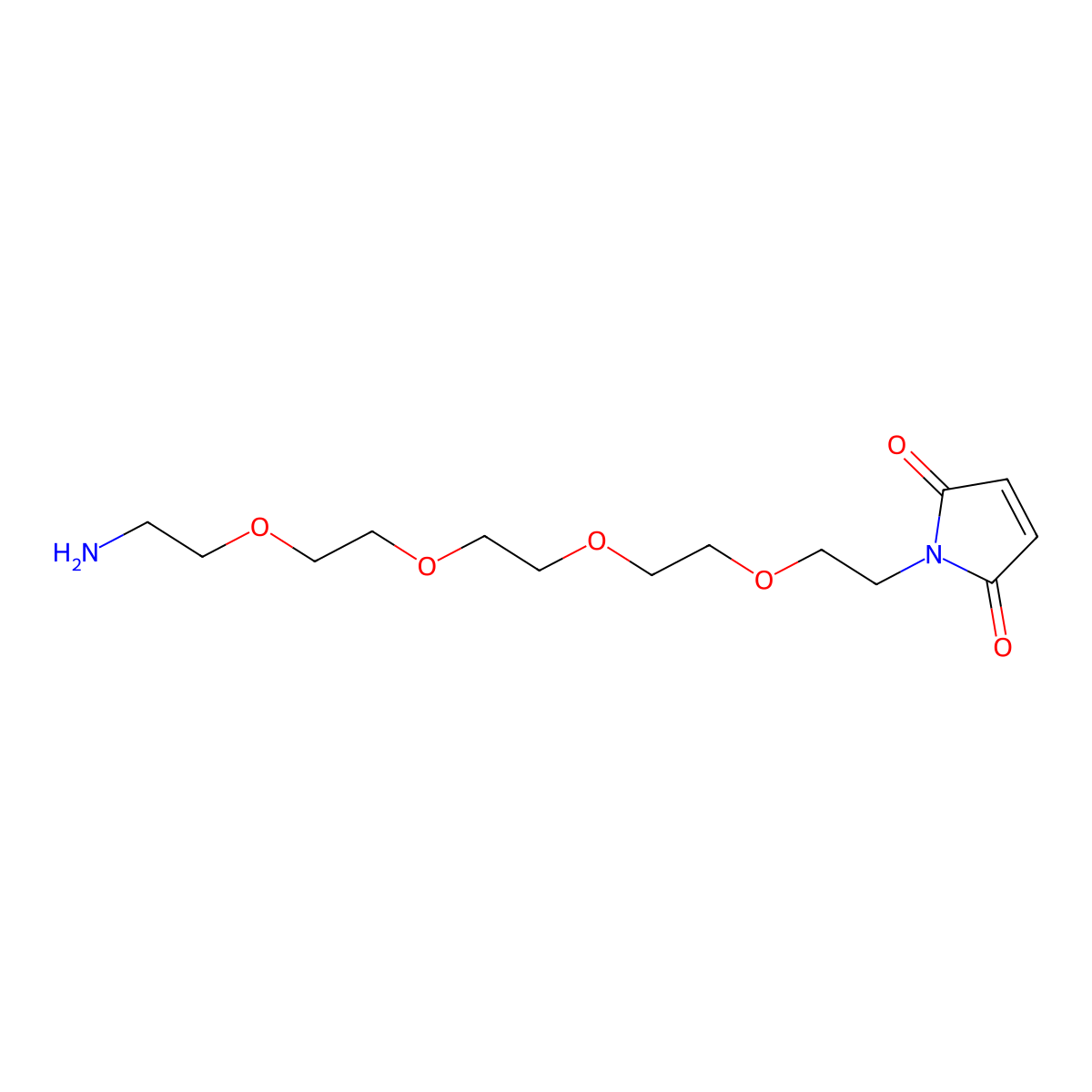 Mal-PEG4-amine molecular structure, CAS 2221042-92-6