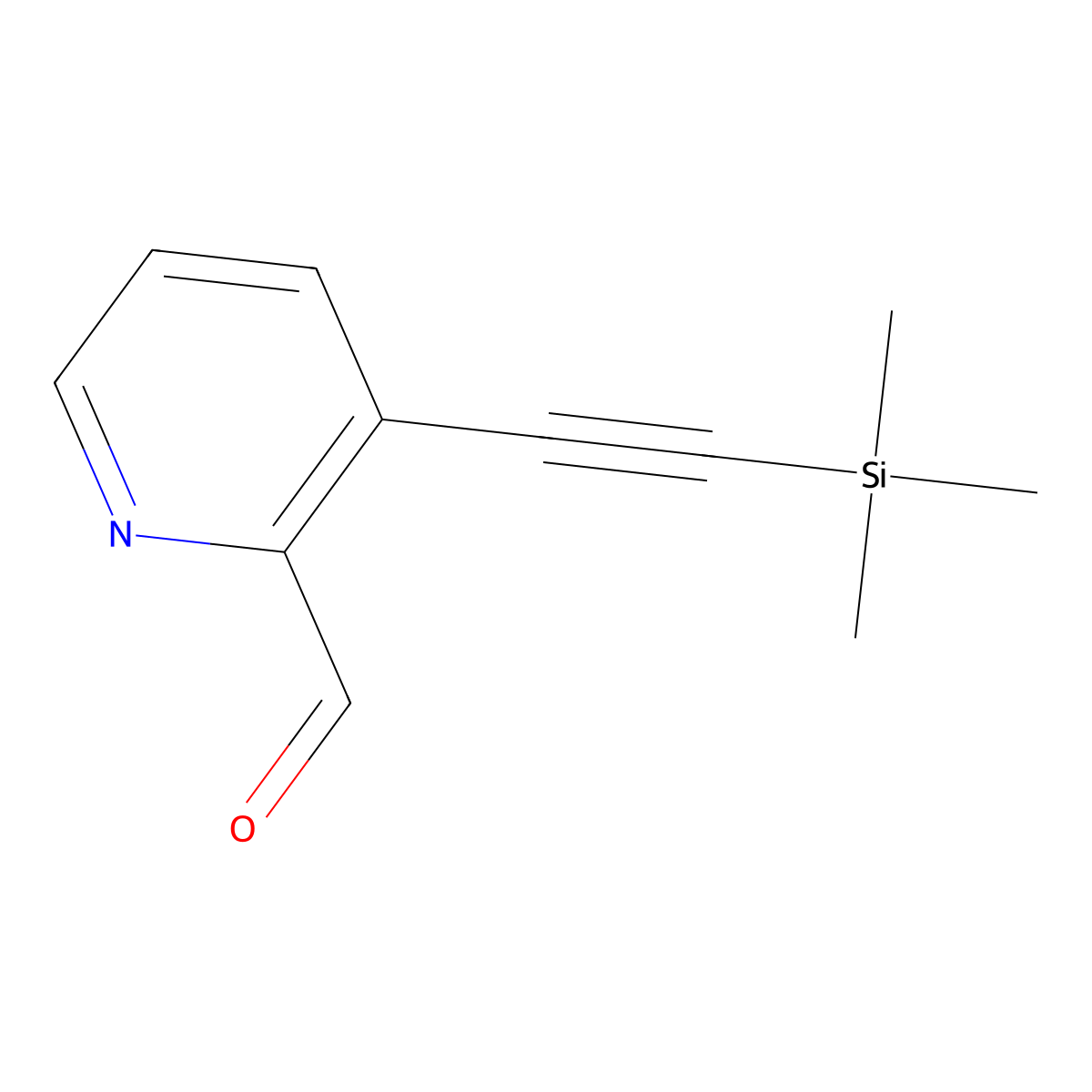 3-(2-(Trimethylsilyl)ethynyl)picolinaldehyde molecular structure, CAS 222168-23-2