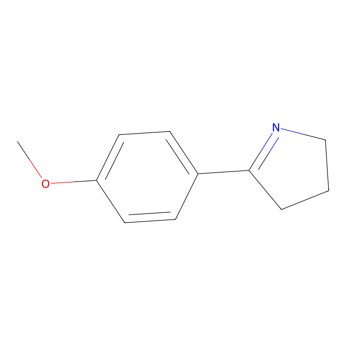 5-(4-Methoxyphenyl)-3,4-dihydro-2H-pyrrole molecular structure, CAS 22217-80-7