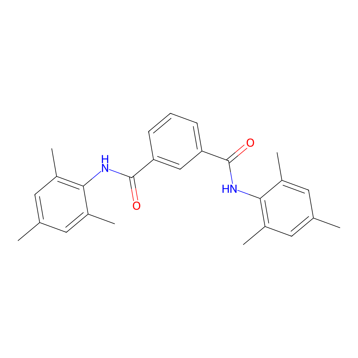 N1,N3-Bis(2,4,6-trimethylphenyl)-1,3-benzenedicarboxamide molecular structure, CAS 222170-68-5