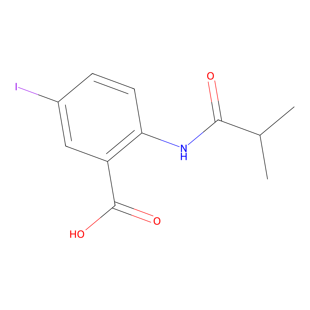 5-Iodo-2-isobutyramidobenzoic acid molecular structure, CAS 222177-62-0