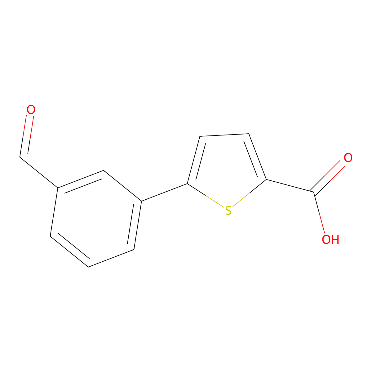 5-(3-Formylphenyl)thiophene-2-carboxylic acid molecular structure, CAS 222180-25-8