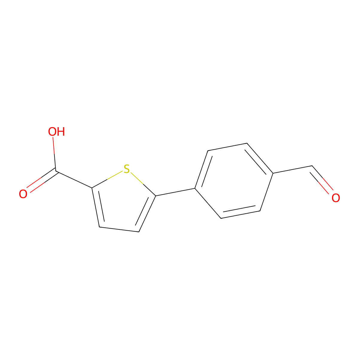 5-(4-Formylphenyl)thiophene-2-carboxylic acid molecular structure, CAS 222180-26-9