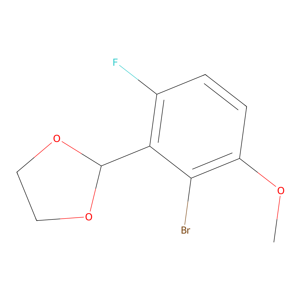 2-(2-Bromo-6-fluoro-3-methoxyphenyl)-1,3-dioxolane molecular structure, CAS 2221811-96-5