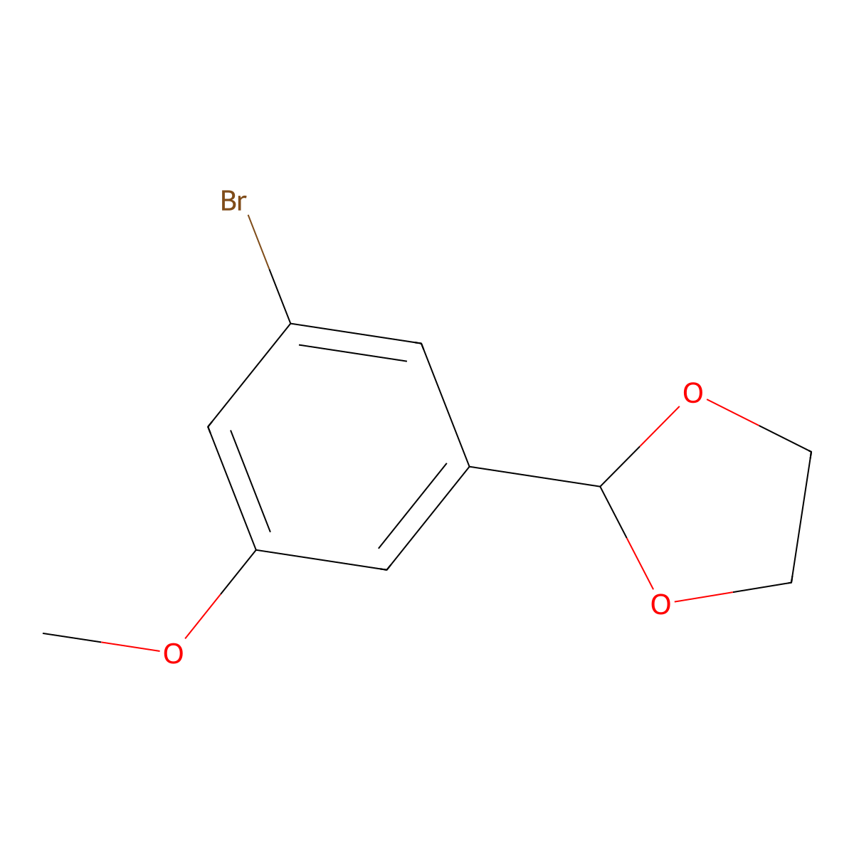 2-(3-Bromo-5-methoxyphenyl)-1,3-dioxolane molecular structure, CAS 2221811-97-6