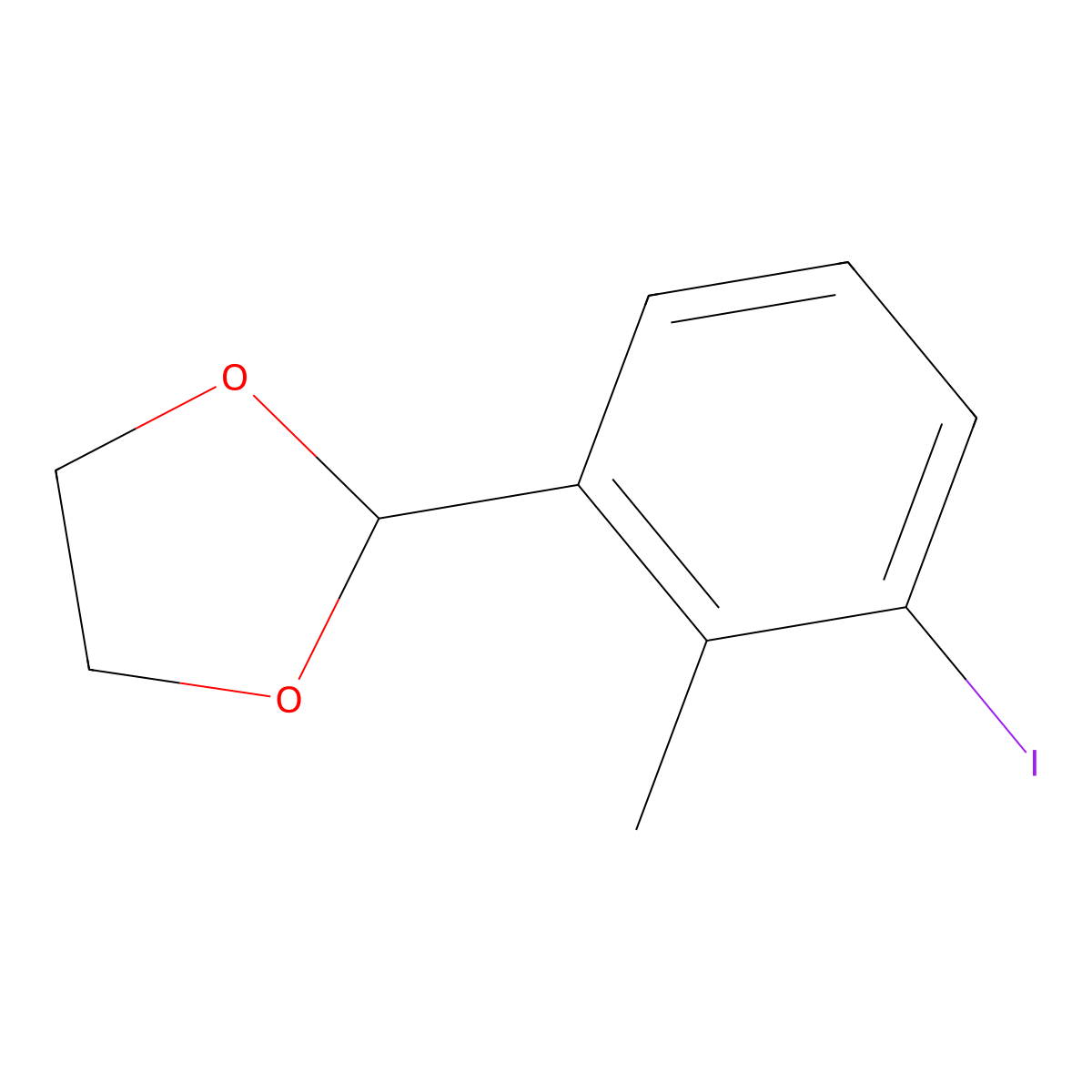 2-(3-Iodo-2-methylphenyl)-1,3-dioxolane molecular structure, CAS 2221811-99-8