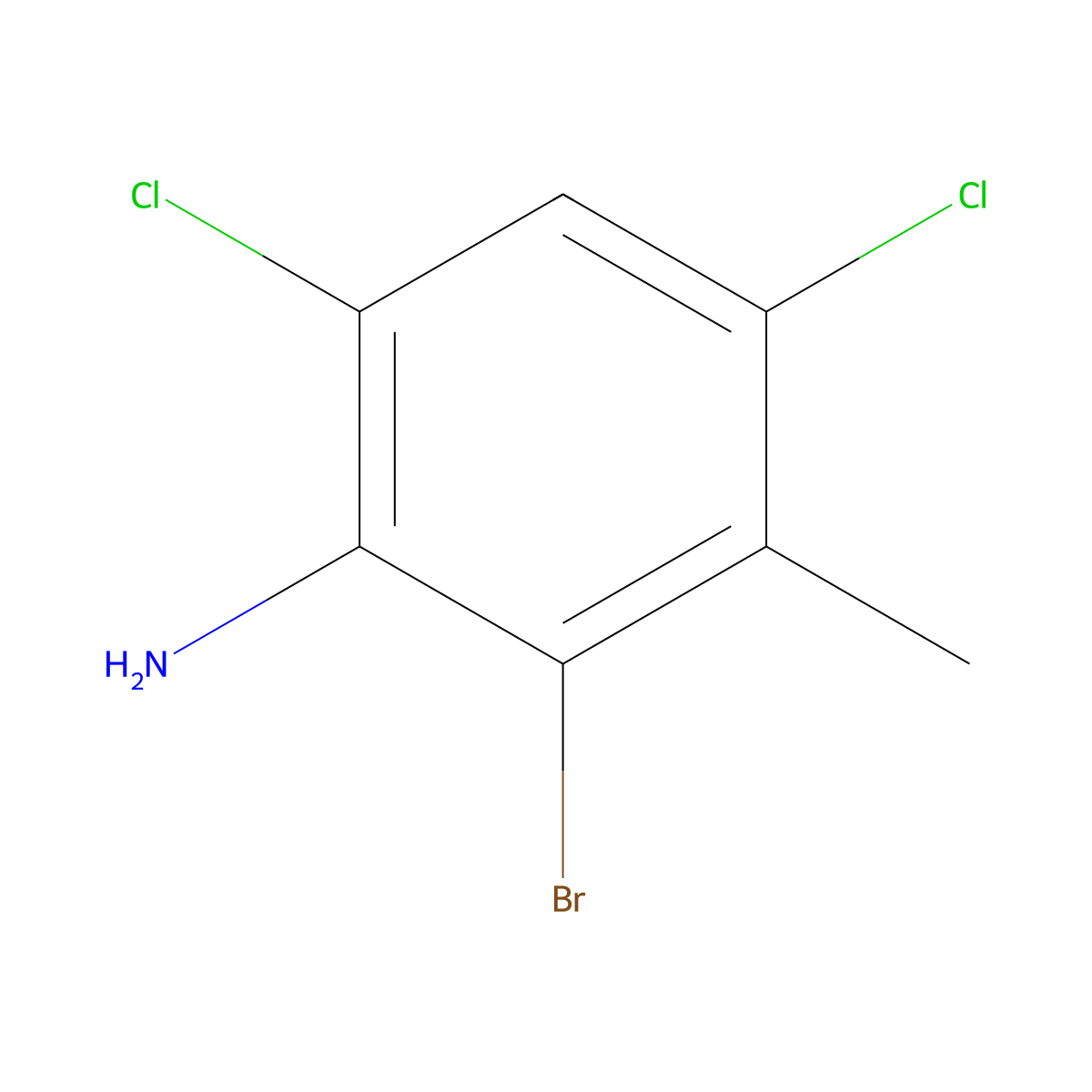 6-Bromo-2,4-dichloro-5-methylaniline molecular structure, CAS 2221812-02-6