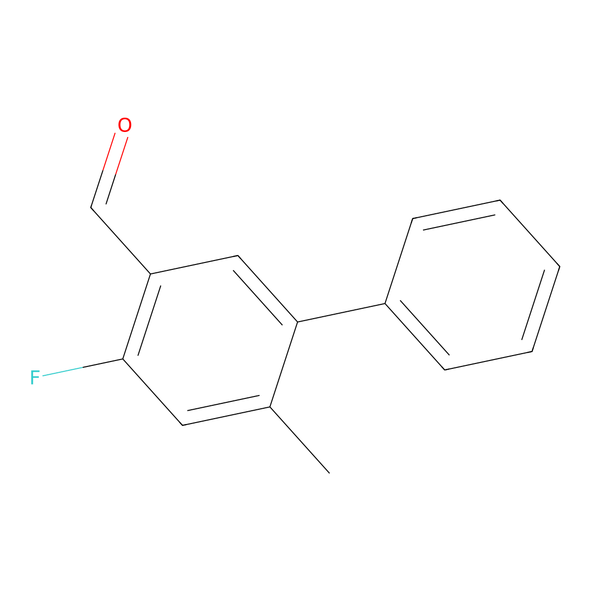 2-Fluoro-4-methyl-5-phenylbenzaldehyde molecular structure, CAS 2221812-03-7