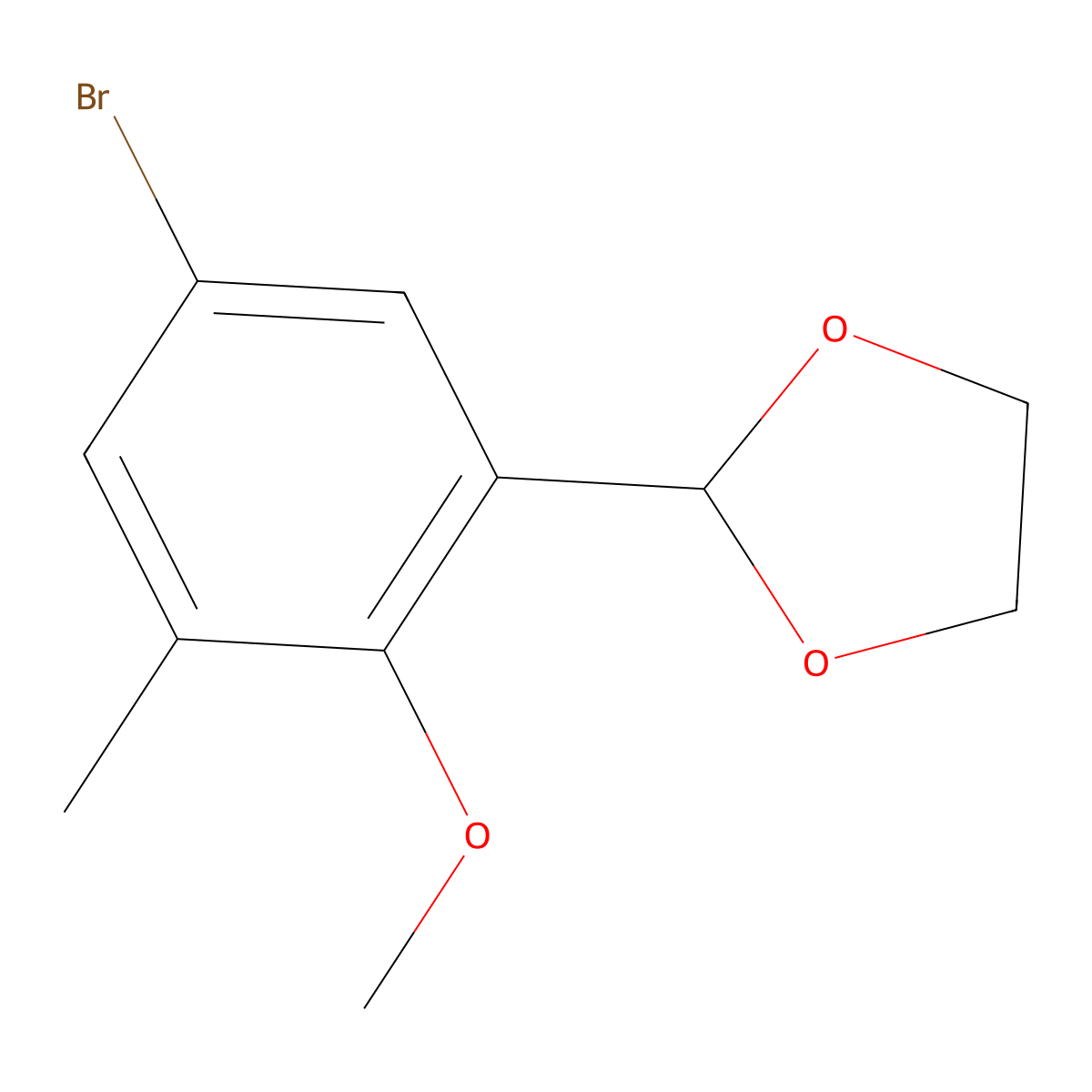 2-(5-Bromo-2-methoxy-3-methylphenyl)-1,3-dioxolane molecular structure, CAS 2221812-10-6