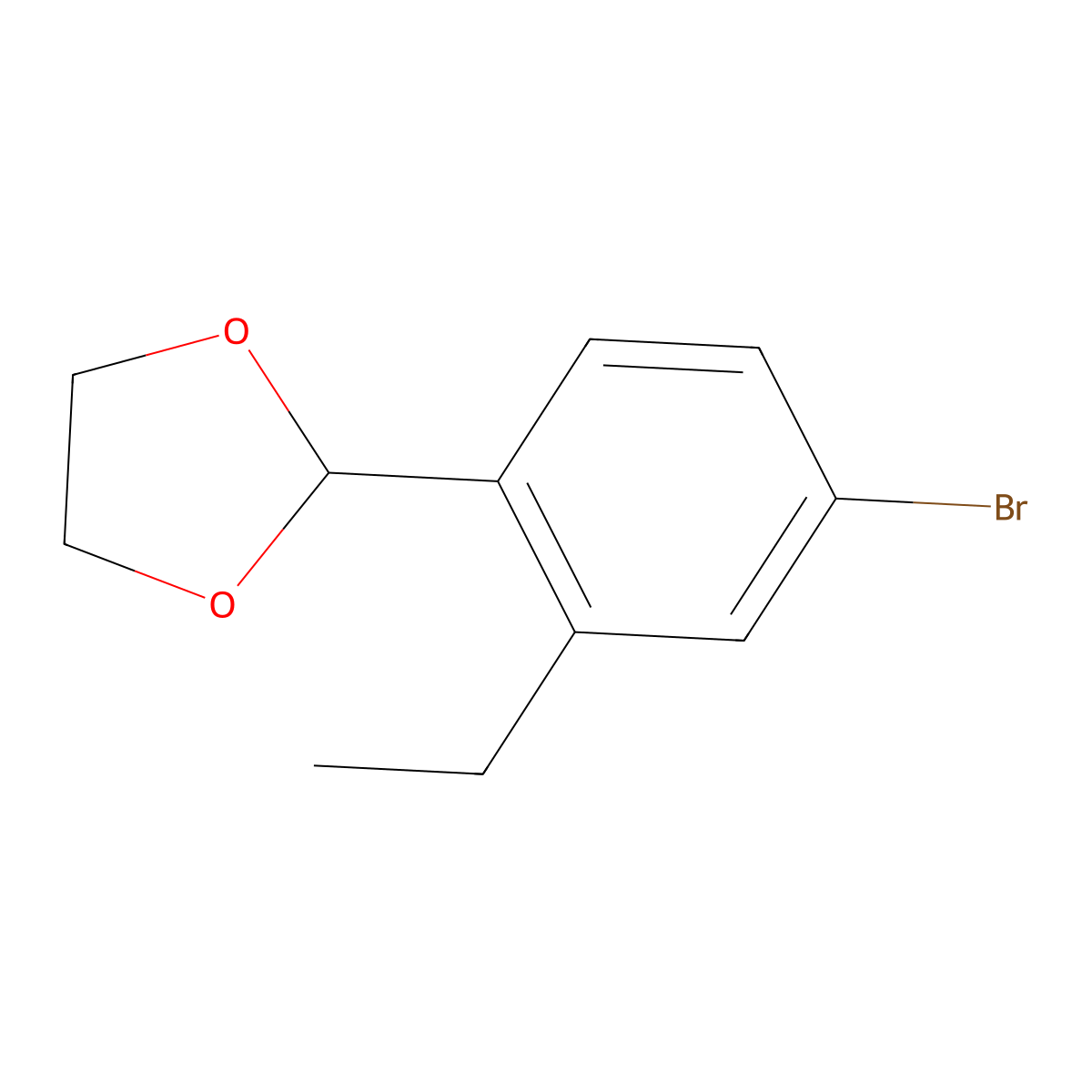 2-(4-Bromo-2-ethylphenyl)-1,3-dioxolane molecular structure, CAS 2221812-15-1