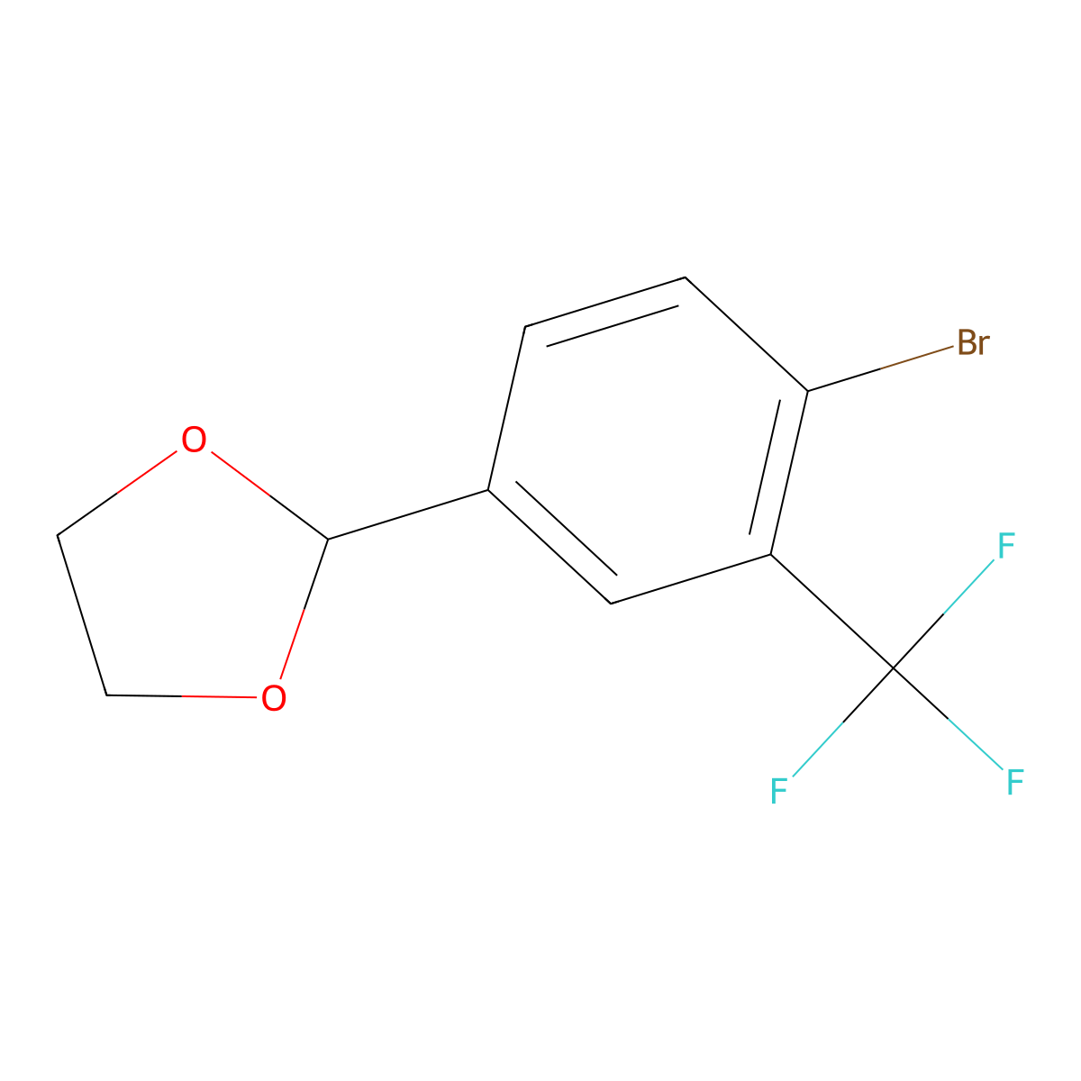 2-[4-Bromo-3-(trifluoromethyl)phenyl]-1,3-dioxolane molecular structure, CAS 2221812-16-2