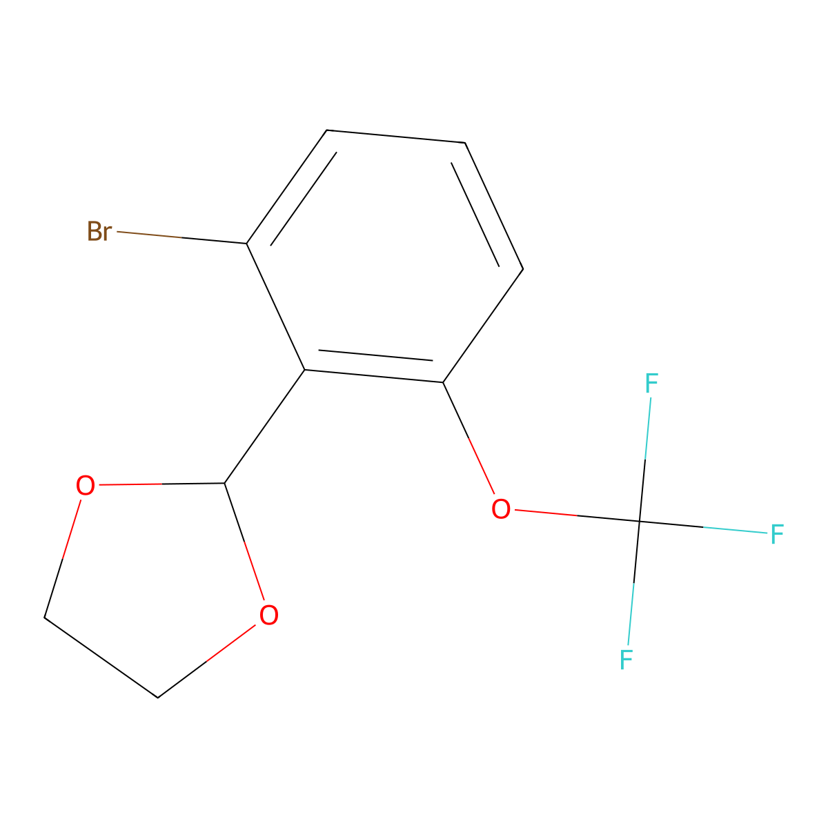 2-(2-Bromo-6-trifluoromethoxyphenyl)-1,3-dioxolane molecular structure, CAS 2221812-20-8