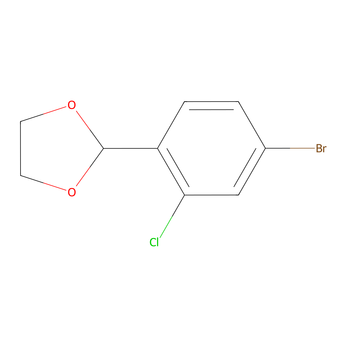 2-(4-Bromo-2-chlorophenyl)-1,3-dioxolane molecular structure, CAS 2221812-22-0