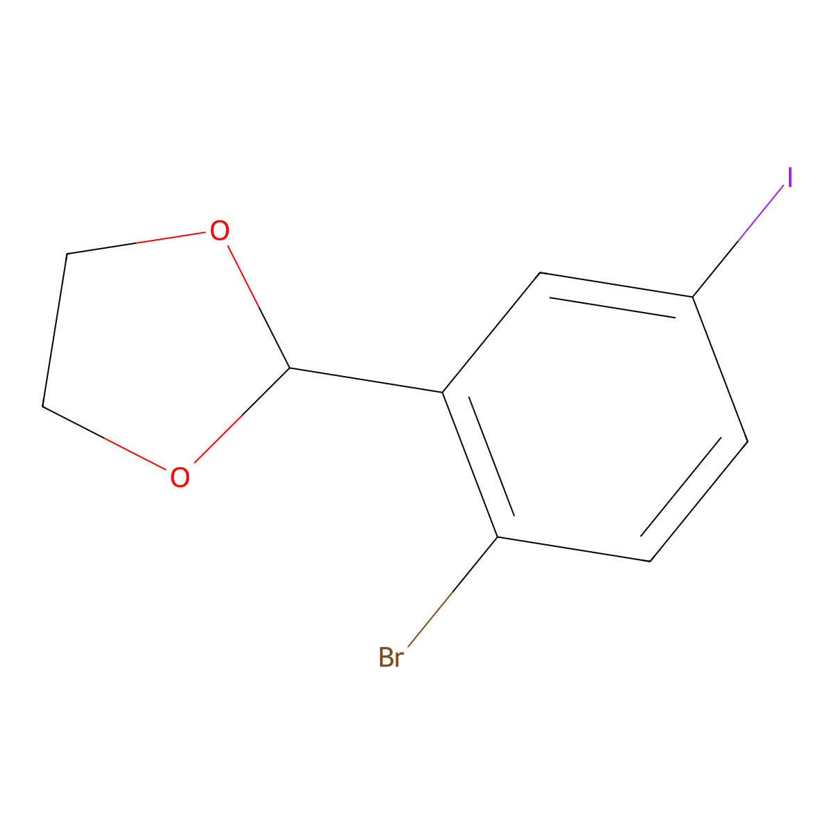 2-(2-Bromo-5-iodophenyl)-1,3-dioxolane molecular structure, CAS 2221812-24-2