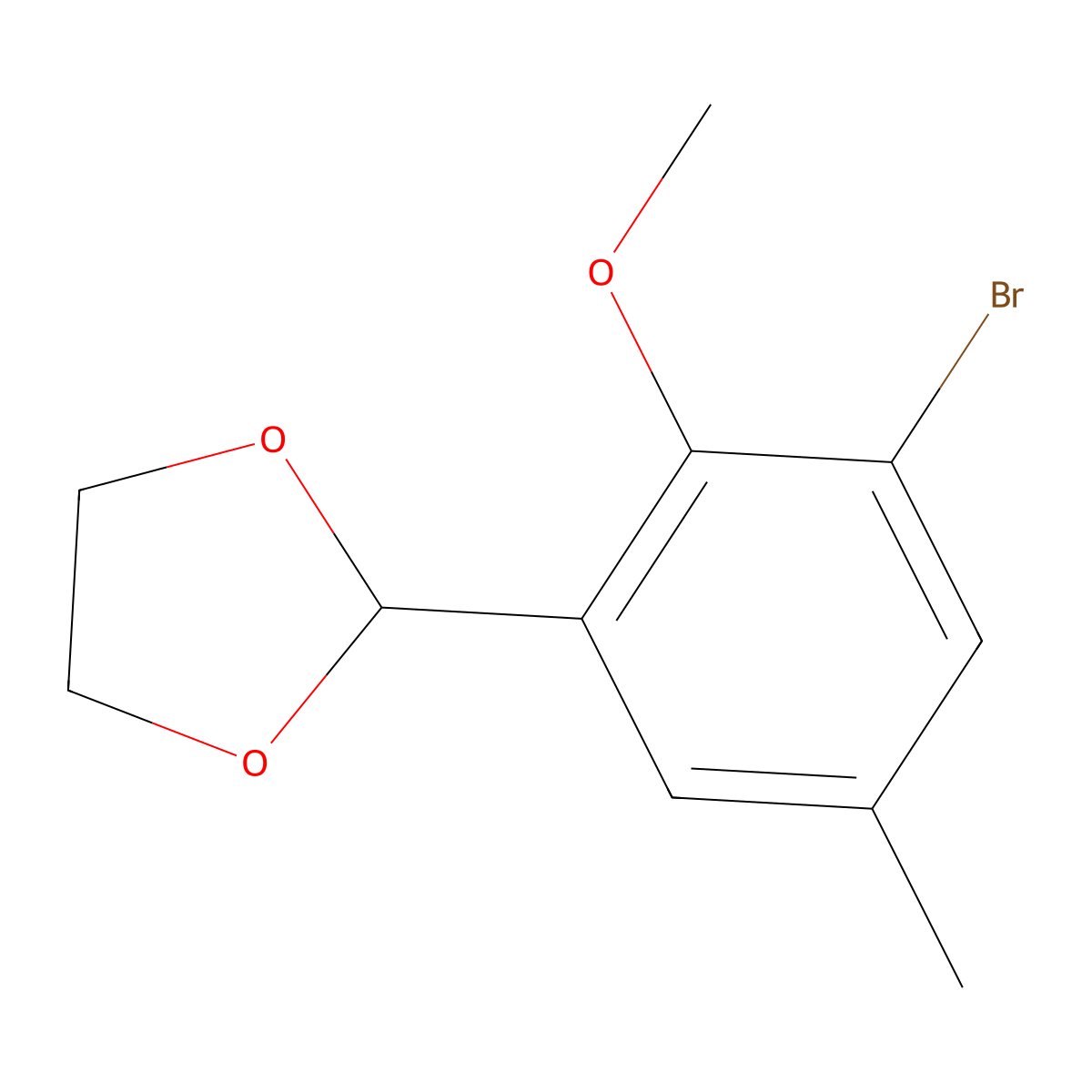 2-(3-Bromo-2-methoxy-5-methylphenyl)-1,3-dioxolane molecular structure, CAS 2221812-25-3