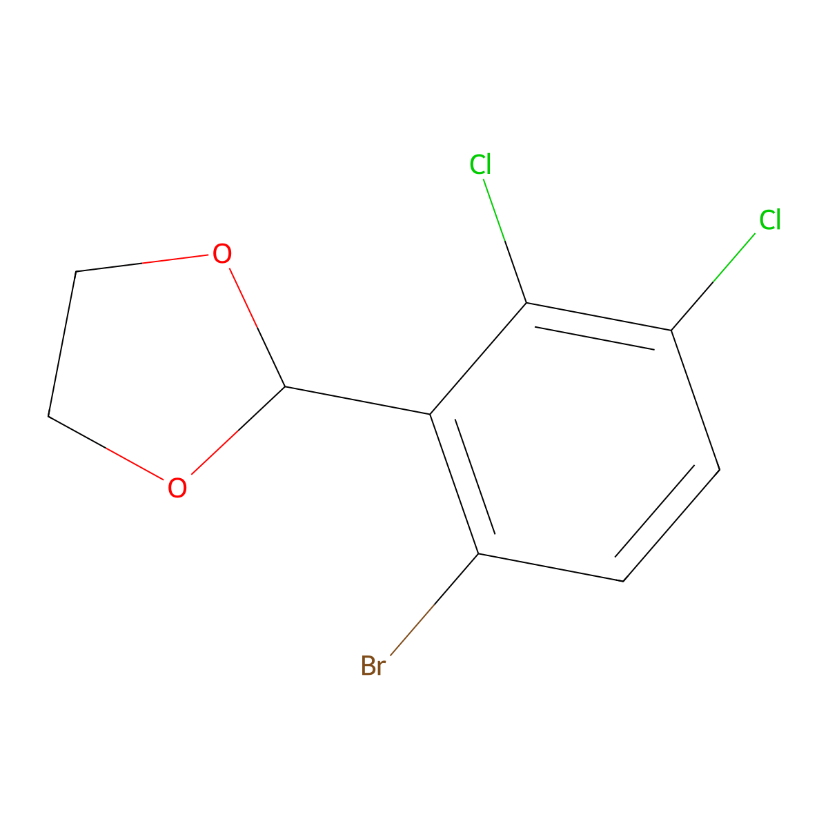 2-(6-Bromo-2,3-dichlorophenyl)-1,3-dioxolane molecular structure, CAS 2221812-26-4