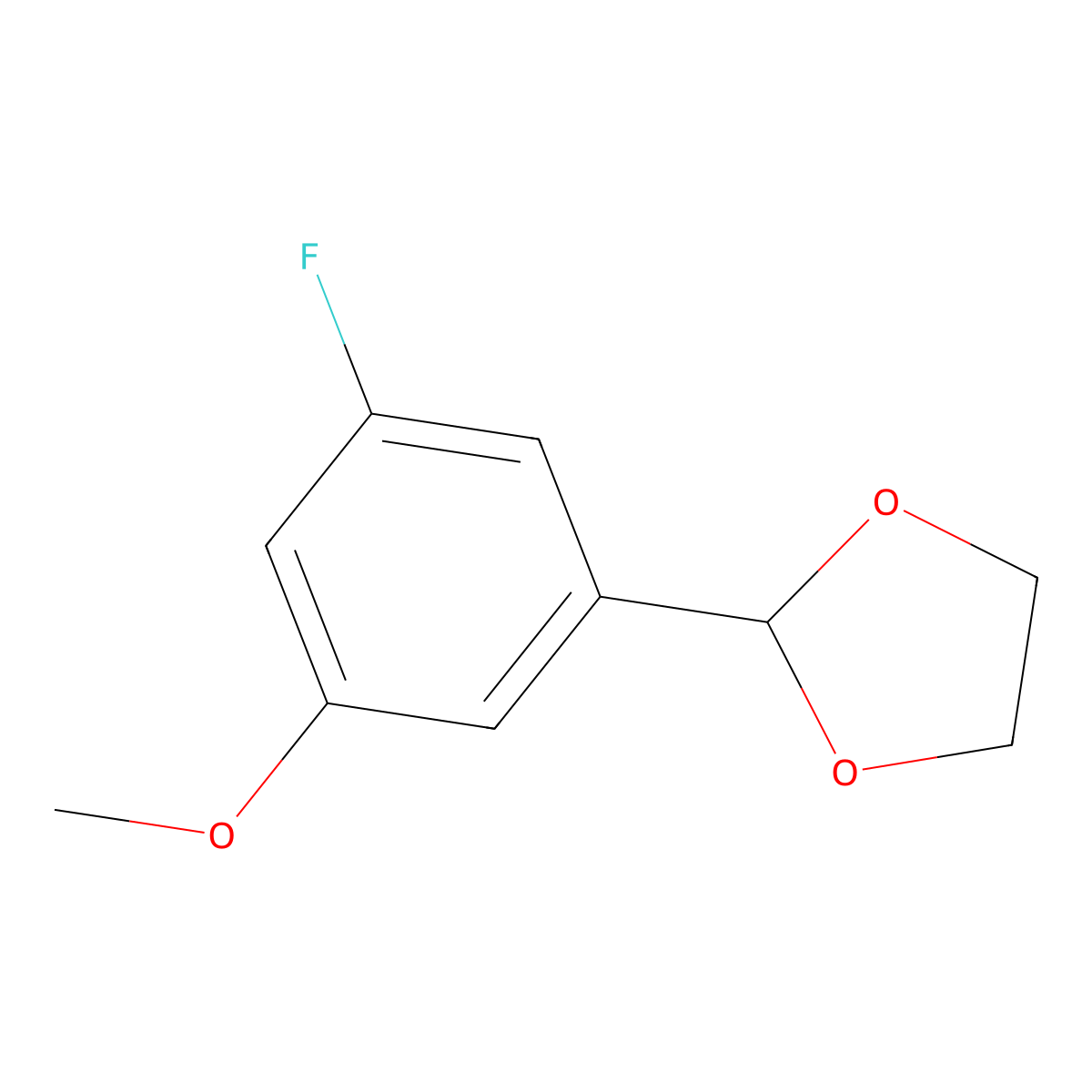 2-(3-Fluoro-5-methoxyphenyl)-1,3-dioxolane molecular structure, CAS 2221812-27-5