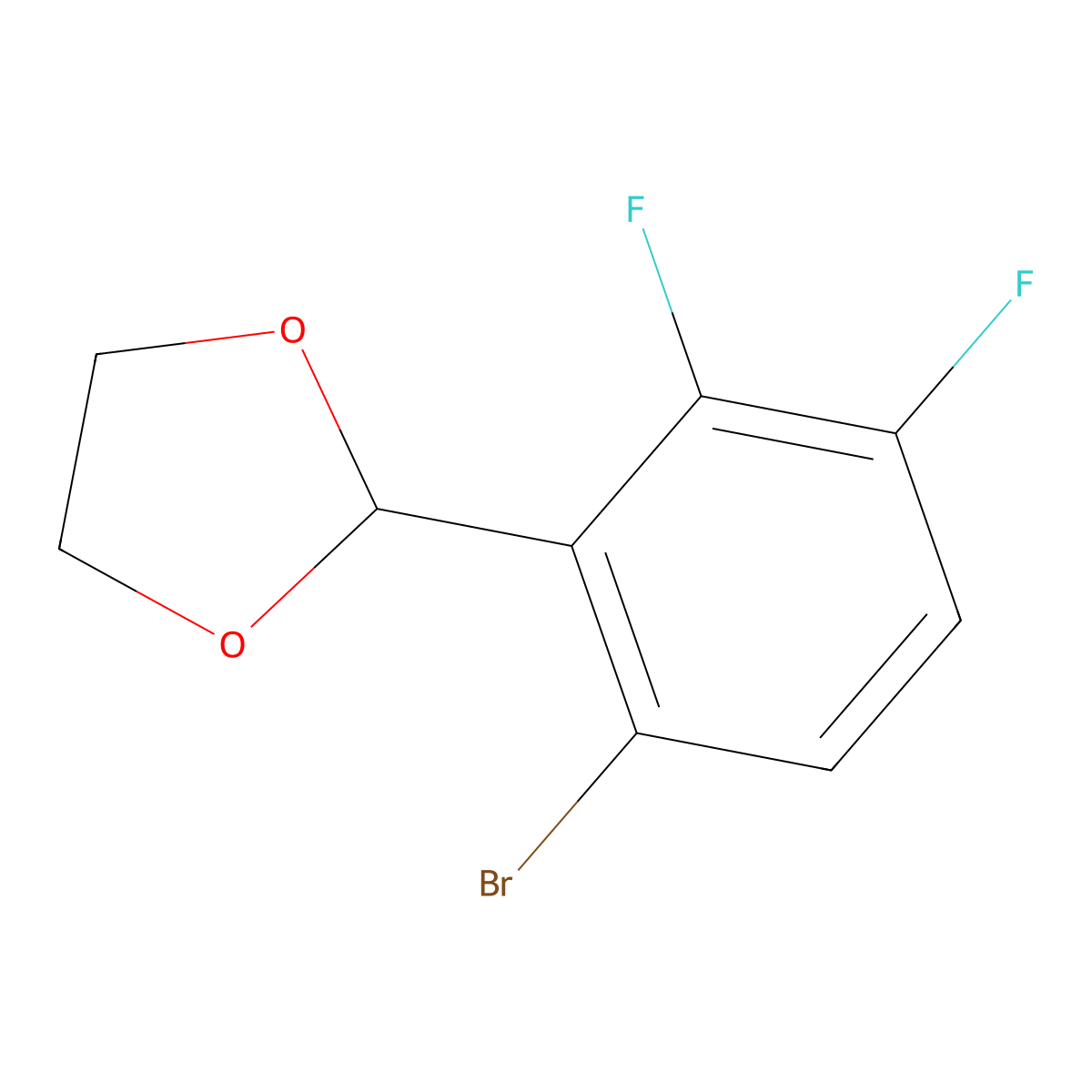 2-(6-Bromo-2,3-difluorophenyl)-1,3-dioxolane molecular structure, CAS 2221812-30-0