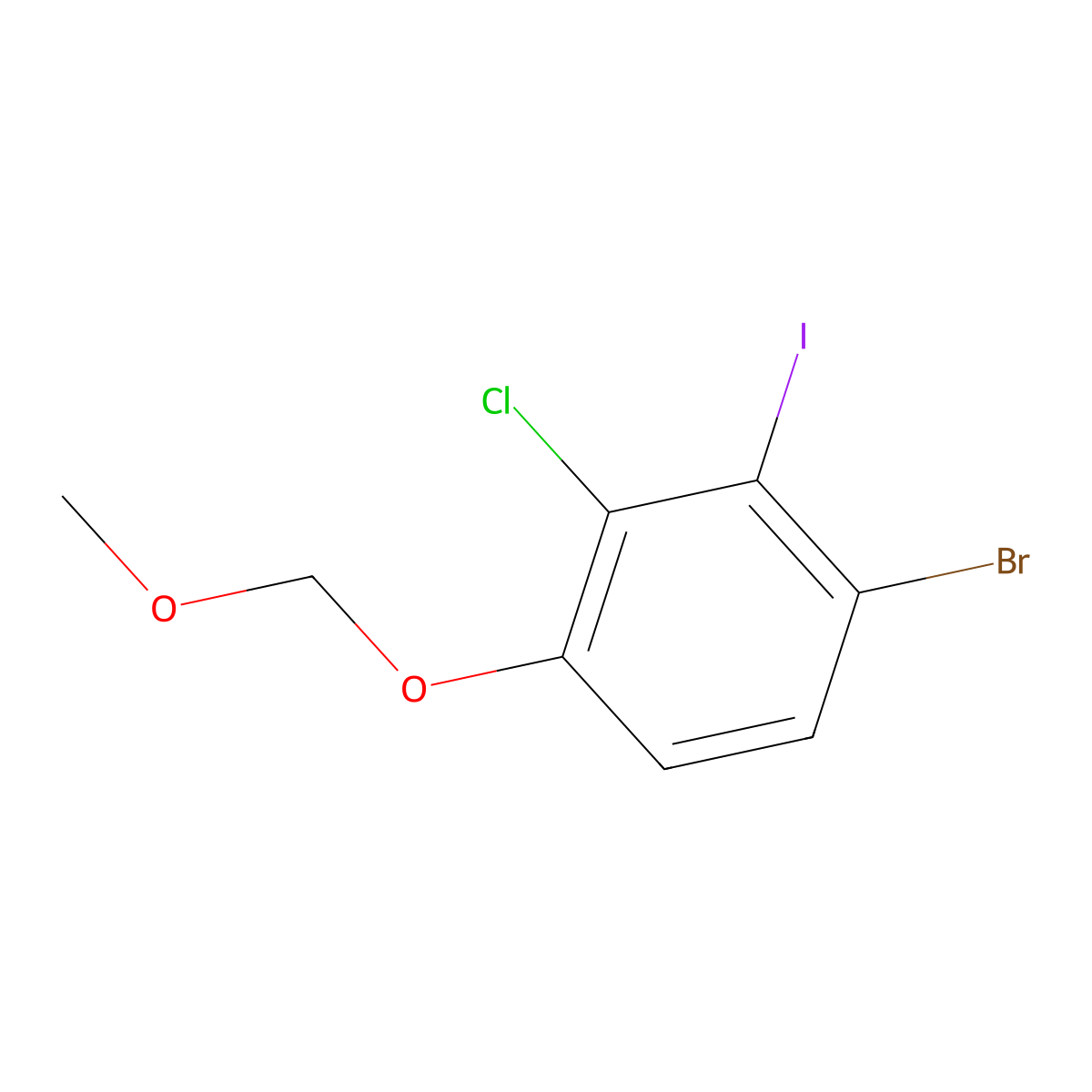 4-Bromo-2-chloro-3-iodo-1-(methoxymethoxy)benzene molecular structure, CAS 2221812-31-1