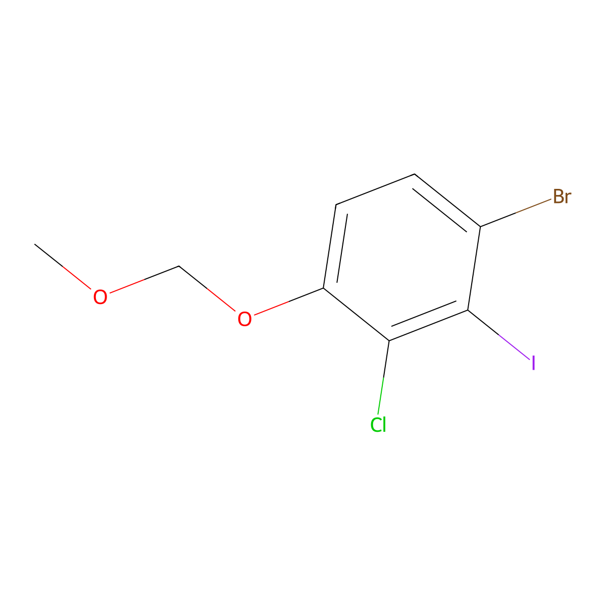 4-Bromo-2-chloro-3-iodo-1-(methoxymethoxy)benzene molecular structure, CAS 2221812-31-1