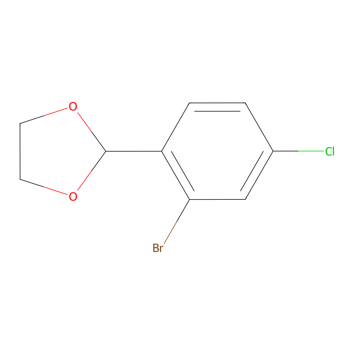 2-(2-Bromo-4-chlorophenyl)-1,3-dioxolane molecular structure, CAS 2221812-34-4