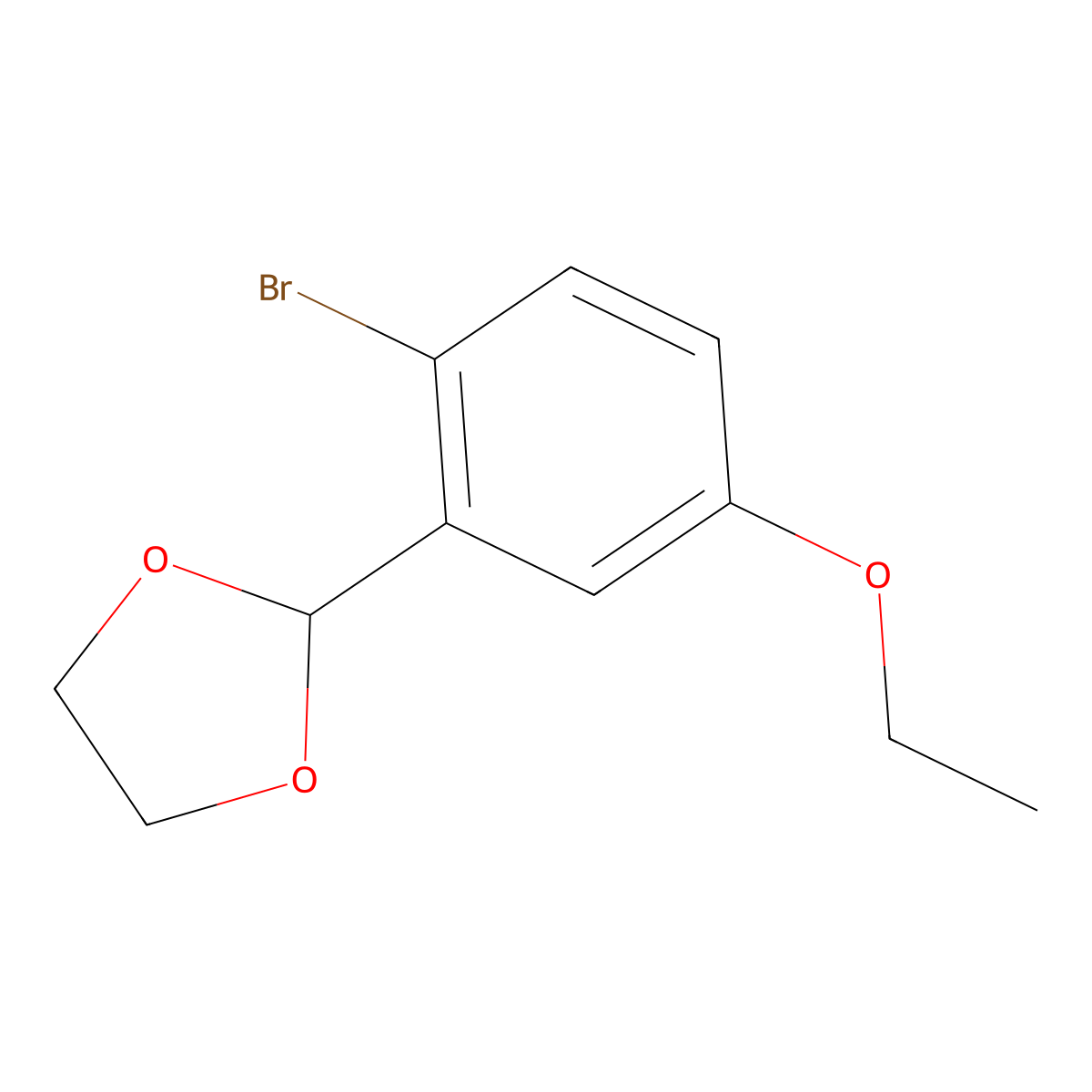 2-Bromo-5-ethoxybenzaldehyde ethylene acetal molecular structure, CAS 2221812-35-5