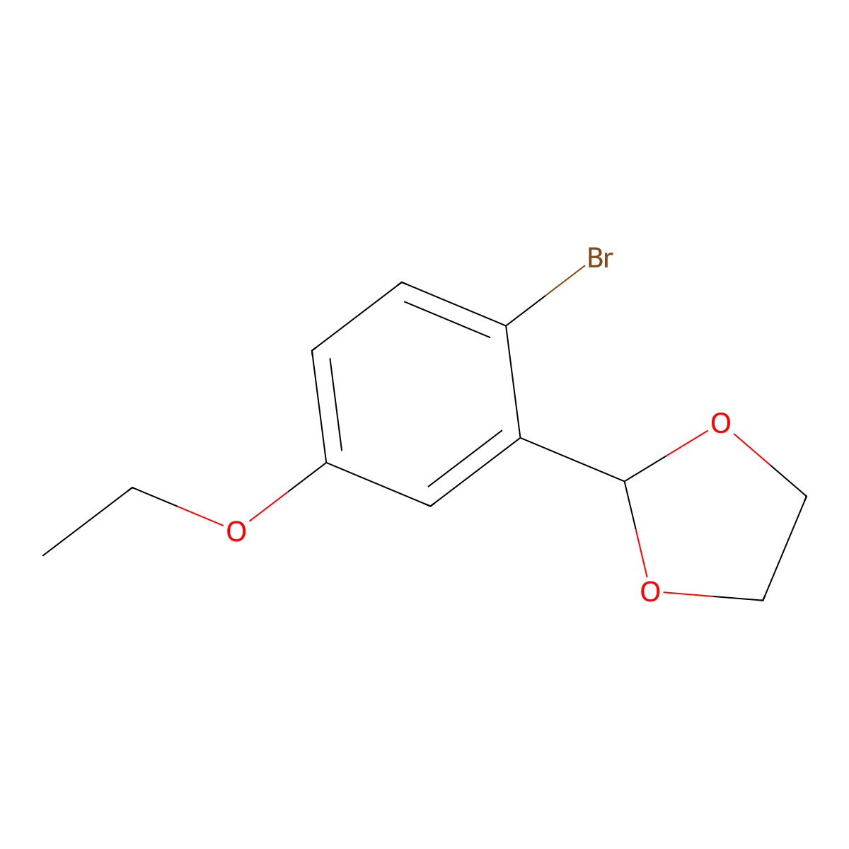 2-Bromo-5-ethoxybenzaldehyde ethylene acetal molecular structure, CAS 2221812-35-5