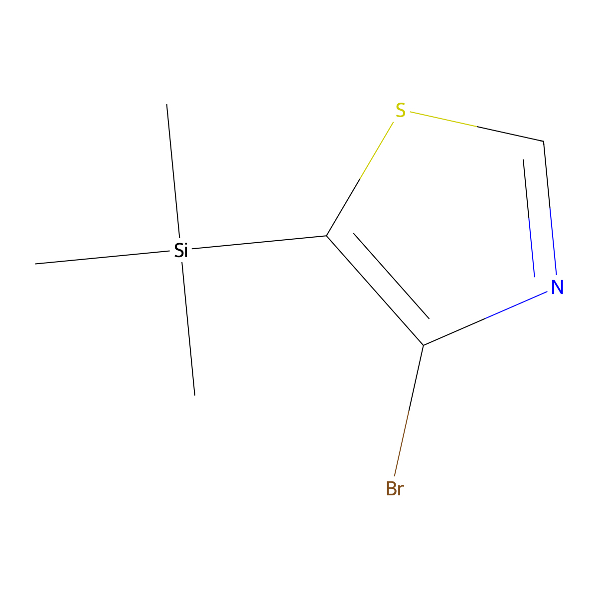 Thiazole, 4-bromo-5-(trimethylsilyl)- molecular structure, CAS 2221812-37-7