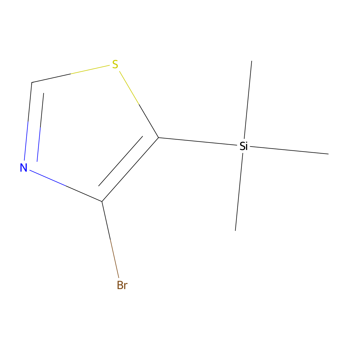 Thiazole, 4-bromo-5-(trimethylsilyl)- molecular structure, CAS 2221812-37-7