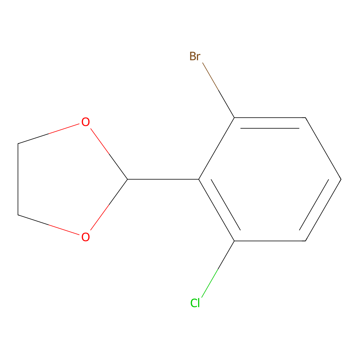 2-(2-Bromo-6-chlorophenyl)-1,3-dioxolane molecular structure, CAS 2221812-41-3