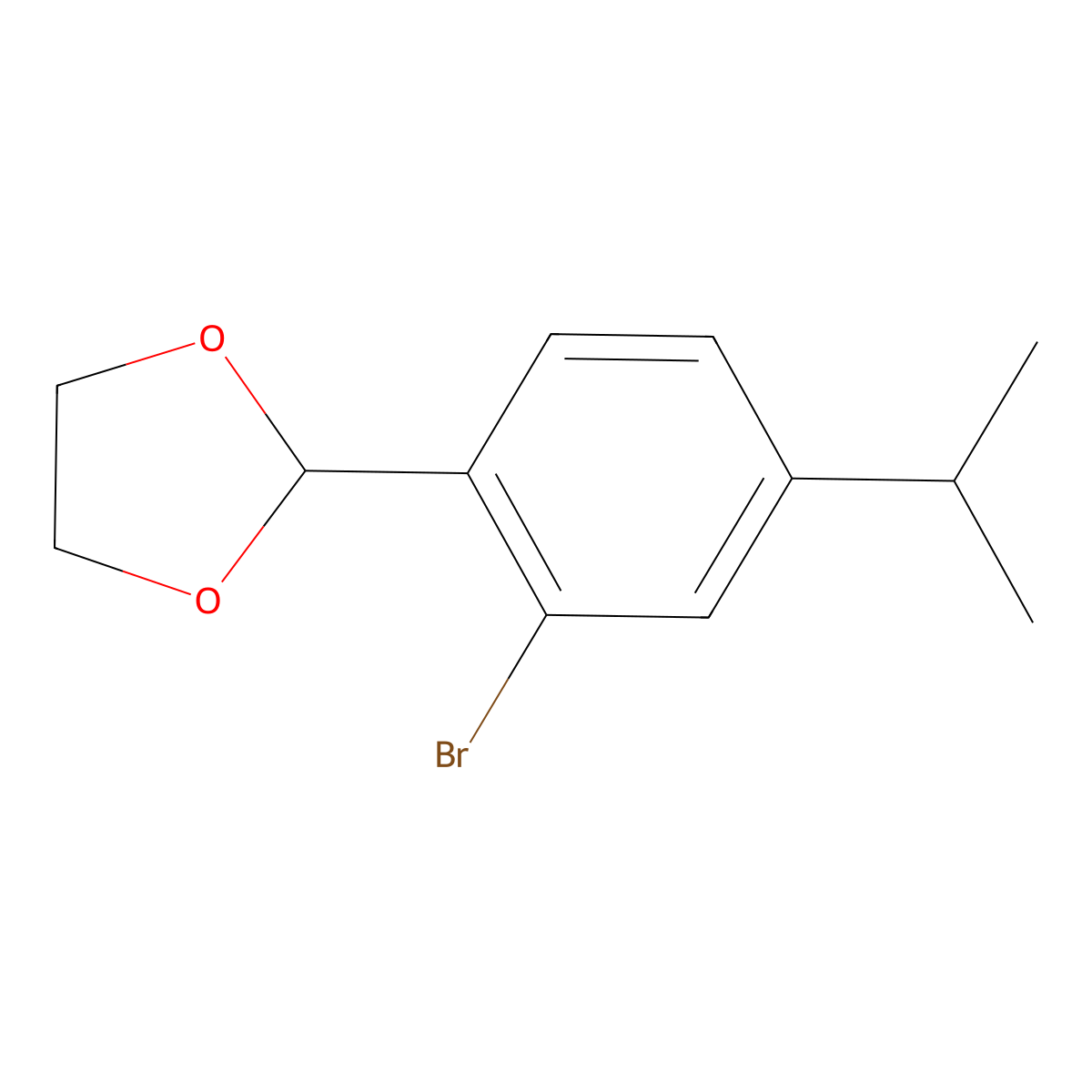 2-(2-Bromo-4-propan-2-ylphenyl)-1,3-dioxolane molecular structure, CAS 2221812-42-4