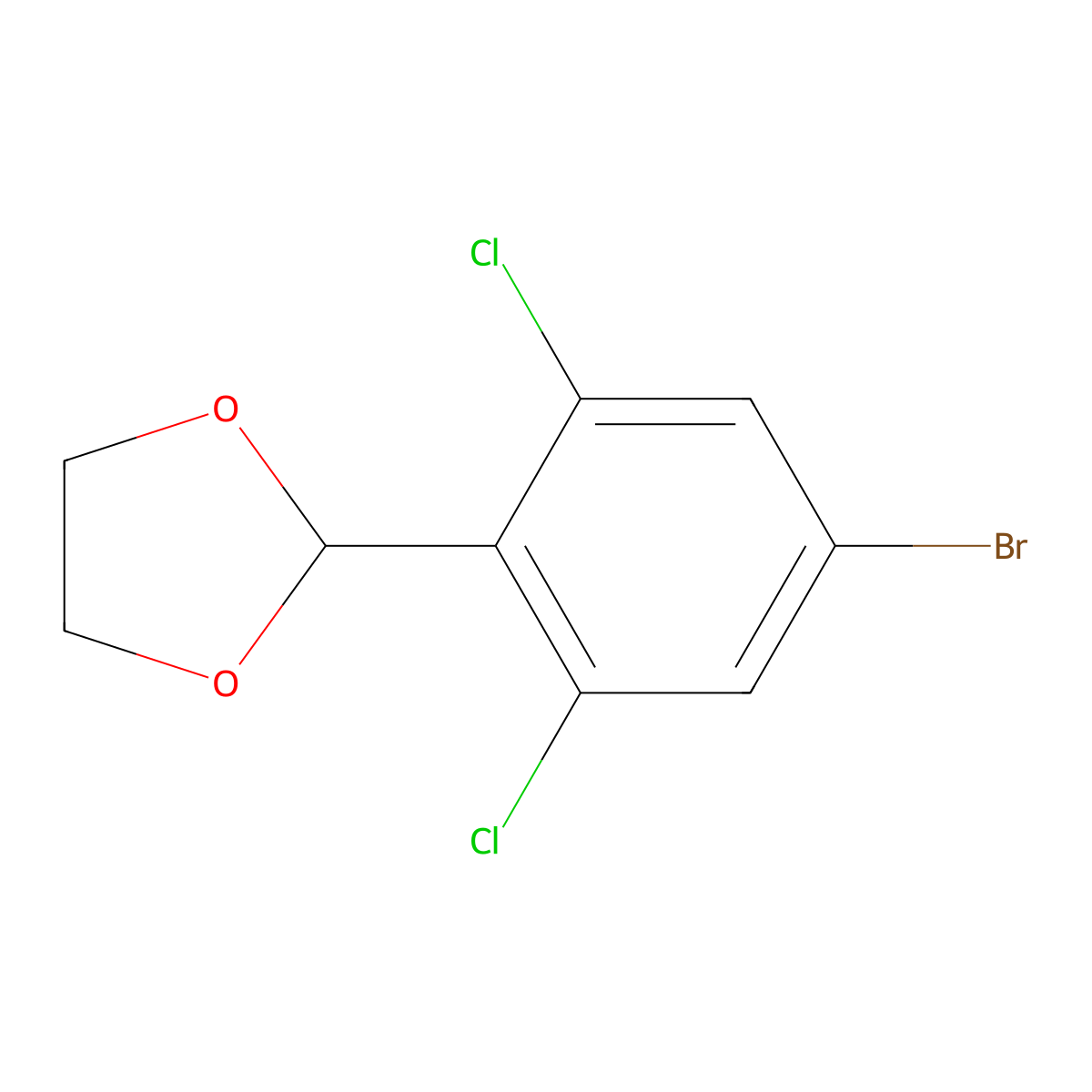 2-(4-Bromo-2,6-dichlorophenyl)-1,3-dioxolane molecular structure, CAS 2221812-43-5