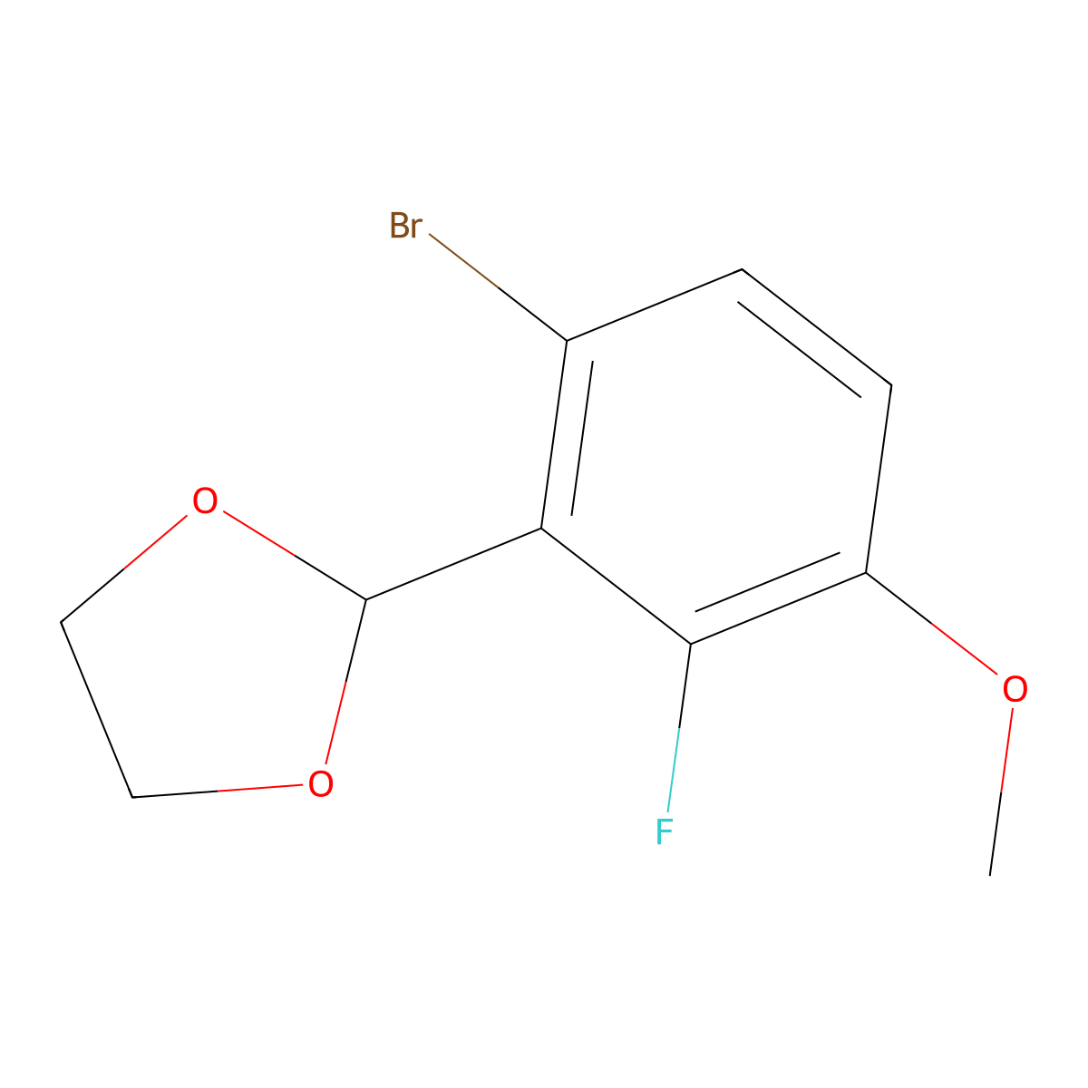 2-(2-Bromo-6-fluoro-5-methoxyphenyl)-1,3-dioxolane molecular structure, CAS 2221812-44-6
