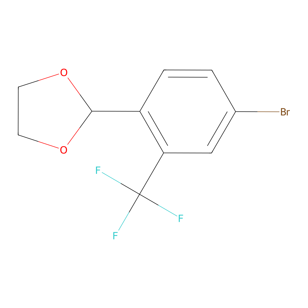 2-[4-Bromo-2-(trifluoromethyl)phenyl]-1,3-dioxolane molecular structure, CAS 2221812-46-8
