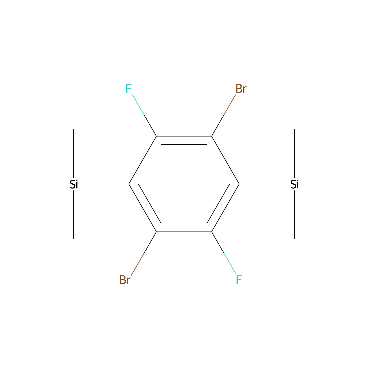 (2,5-Dibromo-3,6-difluoro-1,4-phenylene)bis(trimethylsilane) molecular structure, CAS 2221948-74-7