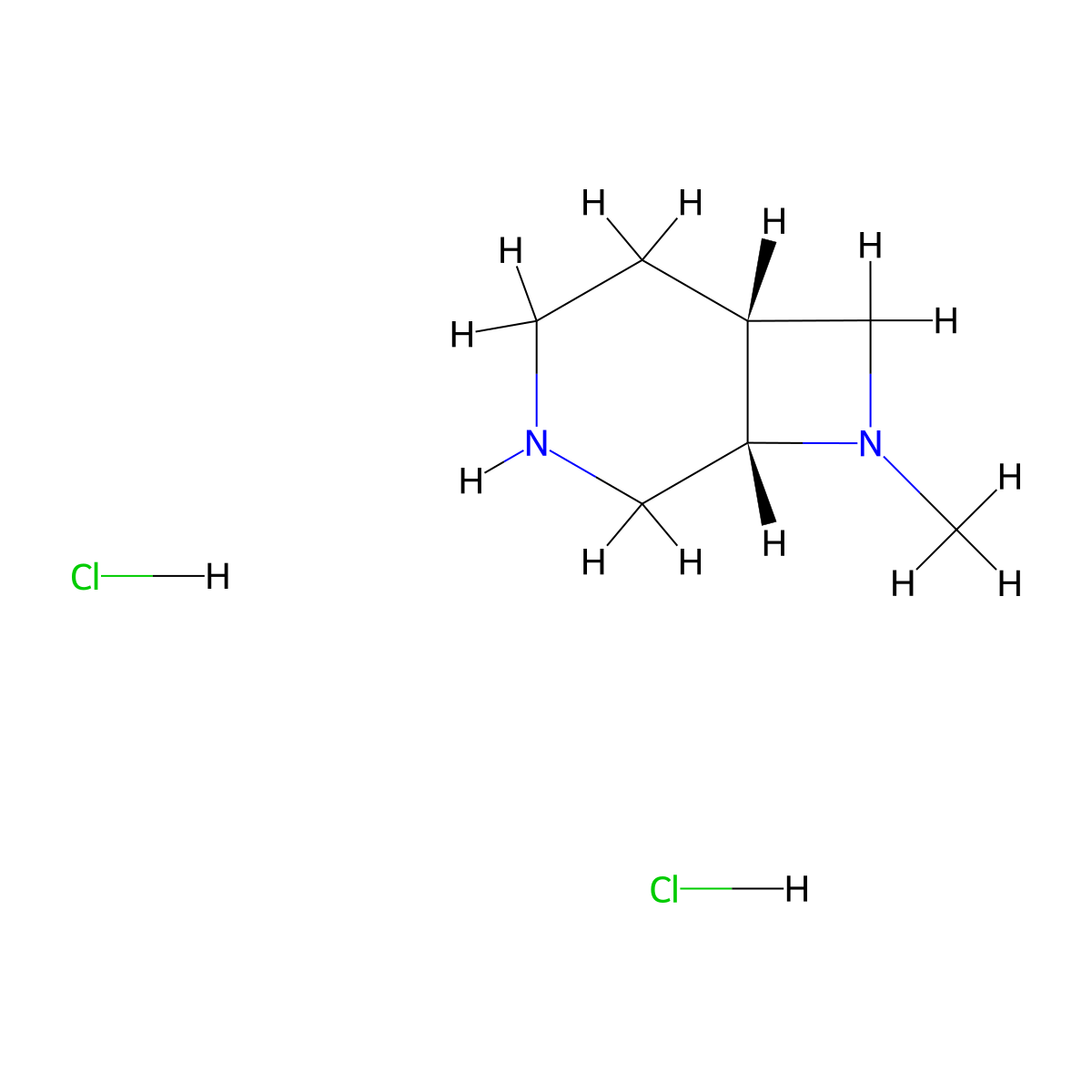 (1S,6R)-8-methyl-3,8-diazabicyclo[4.2.0]octane dihydrochloride molecular structure, CAS 2221988-52-7