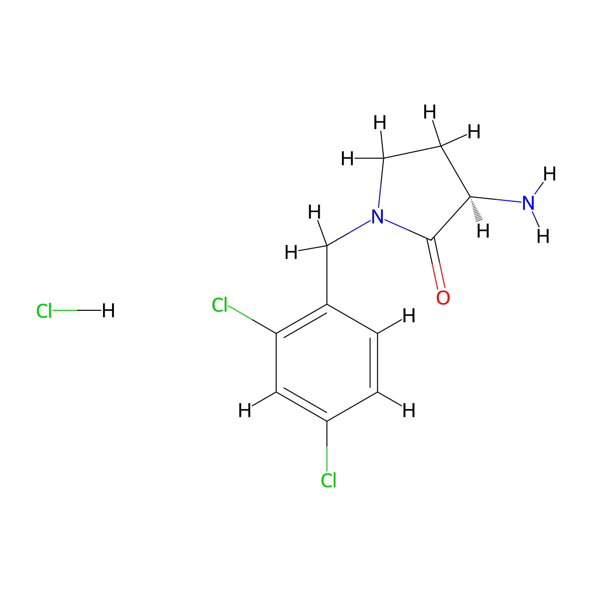 (r)-3-Amino-1-(2,4-dichlorobenzyl) pyrrolidin-2-one hcl molecular structure, CAS 2221988-68-5