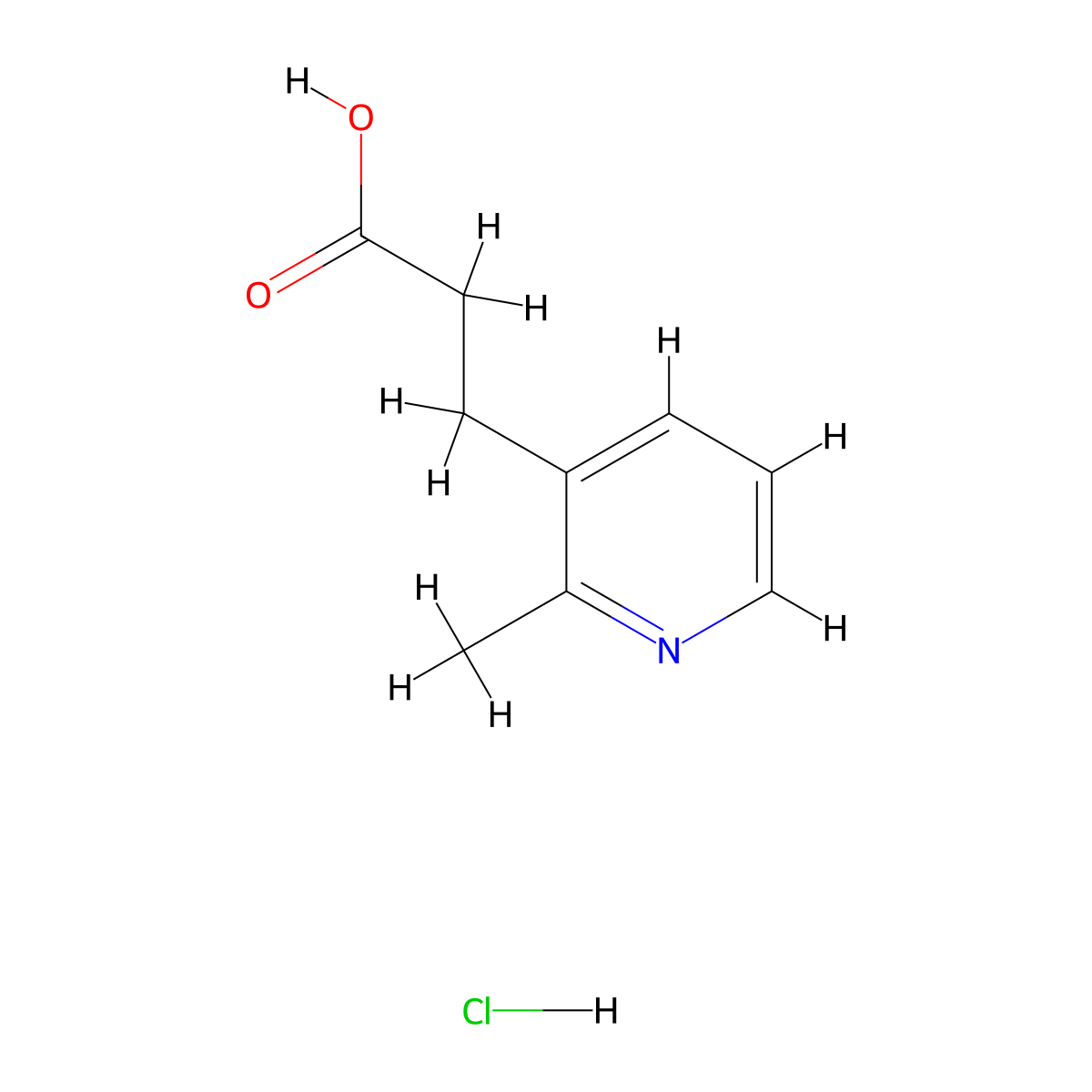 3-(2-Methylpyridin-3-yl)propanoic acid hydrochloride molecular structure, CAS 2221988-69-6