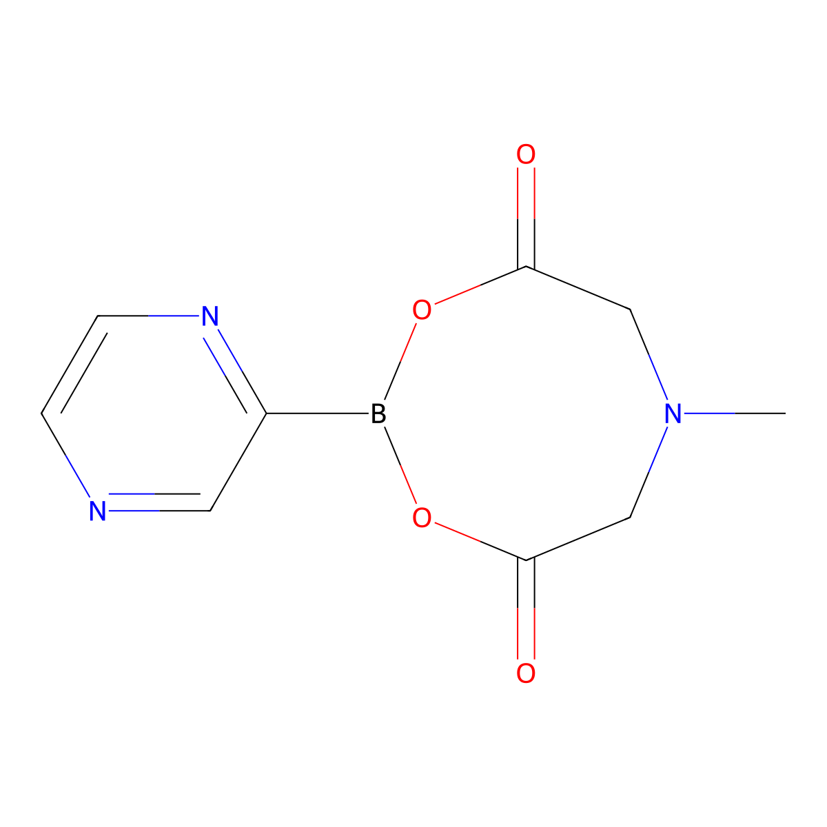 6-Methyl-2-(pyrazin-2-yl)-1,3,6,2-dioxazaborocane-4,8-dione molecular structure, CAS 2221988-73-2